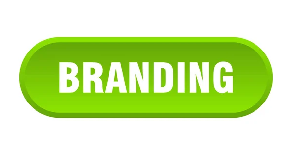 Botão de branding. marca arredondada sinal verde. branding — Vetor de Stock