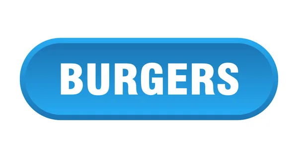 Burger-Taste. Burger rundeten das blaue Schild ab. Burger — Stockvektor