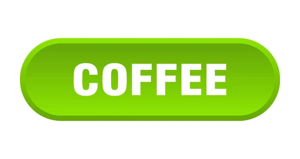 コーヒーボタン。コーヒーは緑色の丸みを帯びた看板。コーヒー — ストックベクタ