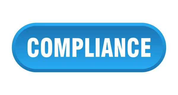 Tlačítko Compliance. se zaoblenými modrými znaménmi. Dodržování — Stockový vektor