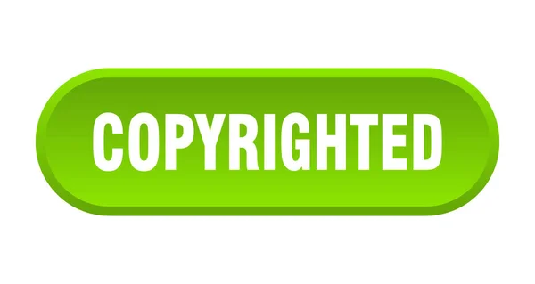 Urheberrechtlich geschützte Taste. urheberrechtlich geschütztes rundes grünes Schild. urheberrechtlich geschützt — Stockvektor