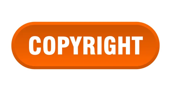 Knop copyright. Copyright afgerond oranje teken. Copyright — Stockvector