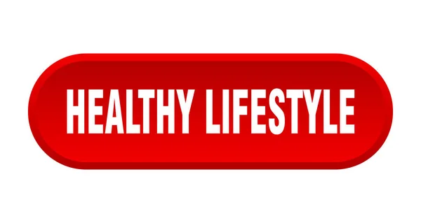 Gesunder Lebensstil. Gesunder Lebensstil rundete rotes Zeichen ab. Gesunder Lebensstil — Stockvektor