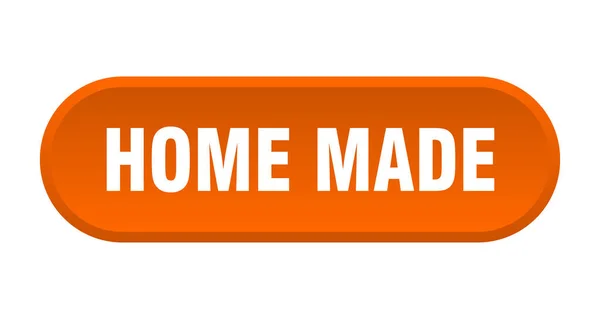 Bouton fait maison. maison fait signe orange arrondi. fait maison — Image vectorielle