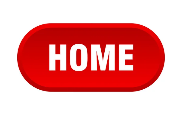 Przycisk Home. Home zaokrąglone czerwony znak. W: strona główna — Wektor stockowy