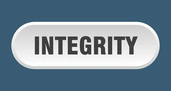 Tlačítko integrity. bílá značka zaokrouhlit. Integrity — Stockový vektor