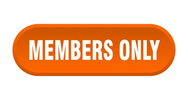 Membres seulement bouton. membres seulement arrondi signe orange. membres uniquement — Image vectorielle