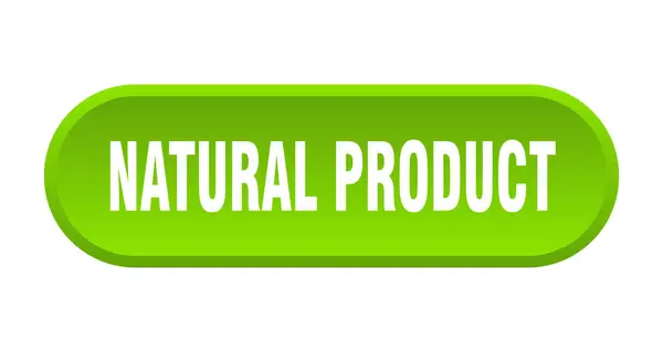 天然产品按钮。天然产品圆形绿色标志。天然产品 — 图库矢量图片