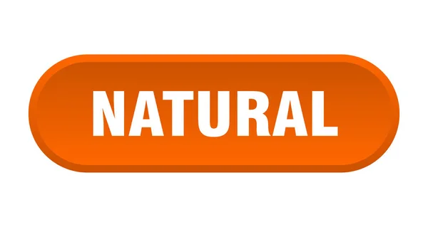 Botón natural. signo naranja redondeado natural. naturales — Vector de stock