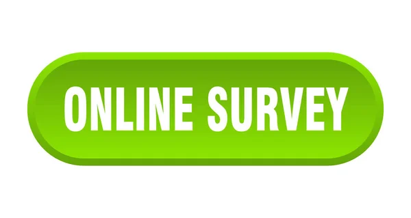 Çevrimiçi anket düğmesi. online anket yeşil işareti yuvarlak. çevrimiçi anket — Stok Vektör