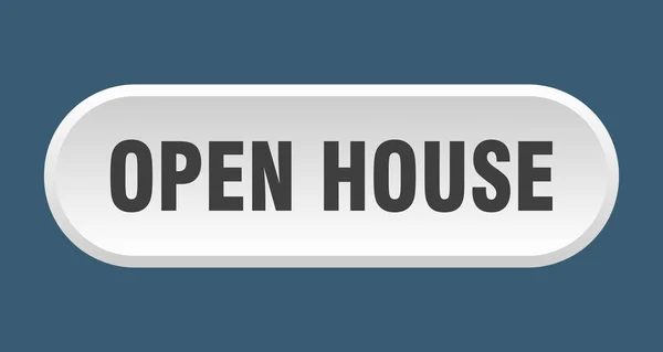 Κουμπί ανοίγματος οικίας. ανοιχτό σπίτι με στρογγυλεμένο λευκό σημάδι. ανοιχτό σπίτι — Διανυσματικό Αρχείο