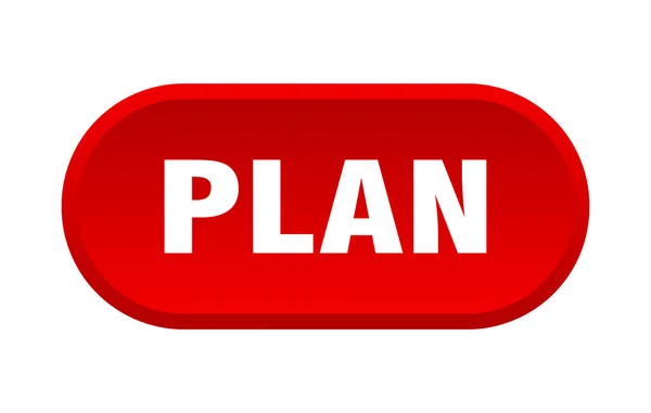 Knop plan. plan afgeronde rode teken. Plan — Stockvector