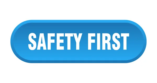 Sicherheit geht vor. Sicherheit erstes rundes blaues Zeichen. Sicherheit geht vor — Stockvektor