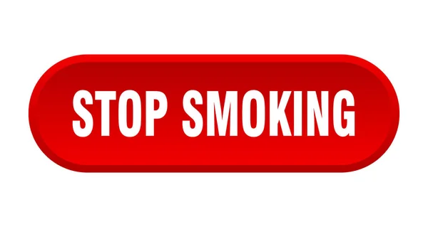 Stoppen met roken knop. Stop met roken afgerond rood teken. stoppen met roken — Stockvector