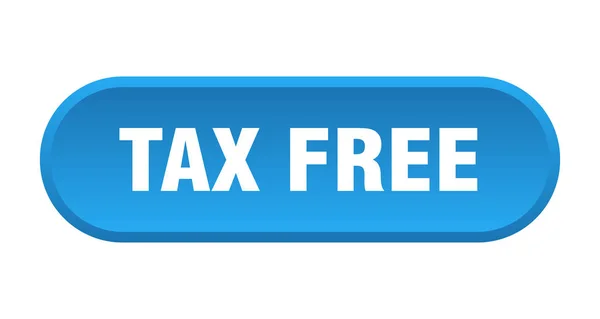 Botón libre de impuestos. signo azul redondeado libre de impuestos. exentos de impuestos — Vector de stock