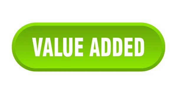 Bouton valeur ajoutée. valeur ajoutée arrondie signe vert. valeur ajoutée — Image vectorielle