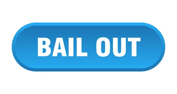 Bail out-knop. bail out afgerond blauw teken. bail out — Stockvector