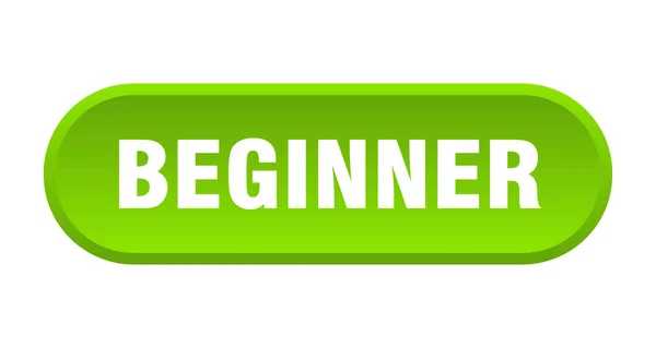 Beginner knop. beginner afgeronde groene teken. Beginner — Stockvector