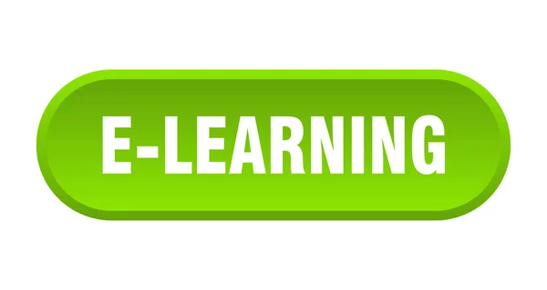 Botón e-learning. e-learning signo verde redondeado. e-learning — Archivo Imágenes Vectoriales