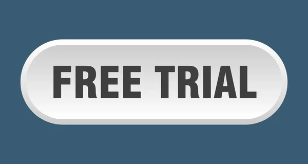 Gratis-Testbutton. kostenlose Testversion rundete weißes Schild ab. Freies Verfahren — Stockvektor