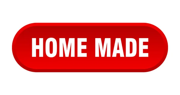 Home Made κουμπί. σπίτι φτιαγμένο με στρογγυλεμένο κόκκινο σημάδι. σπιτικό — Διανυσματικό Αρχείο