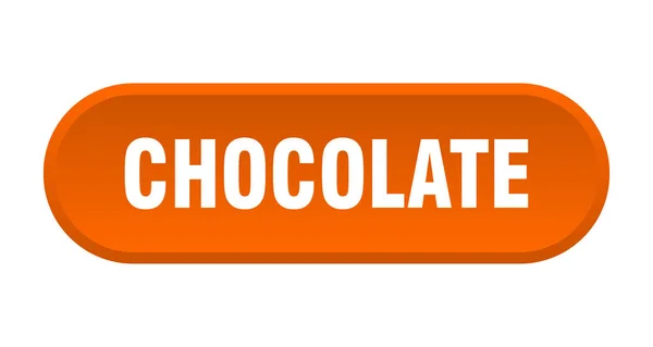 Botón de chocolate. signo naranja redondeado chocolate. chocolate — Vector de stock