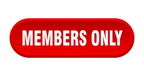 Membres seulement bouton. membres seulement arrondi signe rouge. membres uniquement — Image vectorielle