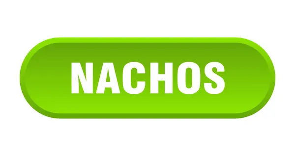 Nachos-knappen. nachos rundade grön skylt. Nachos — Stock vektor