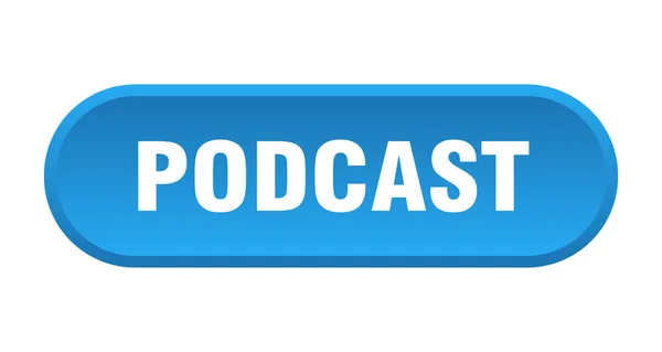 Tlačítko podcastu. kulaté modré znaménko podcastu. Podcast — Stockový vektor