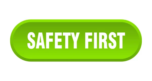 Sicherheit geht vor. Sicherheit erstes rundes grünes Zeichen. Sicherheit geht vor — Stockvektor