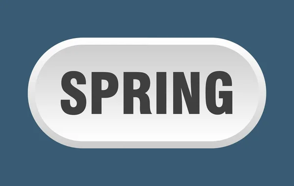 スプリングボタン。春は丸みを帯びた白い看板。春 — ストックベクタ