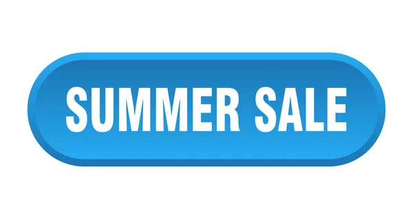 夏の販売ボタン。夏のセール丸みを帯びた青い看板。夏のセール — ストックベクタ