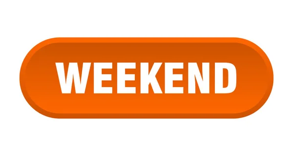 周末按钮。周末圆形橙色标志。周末 — 图库矢量图片