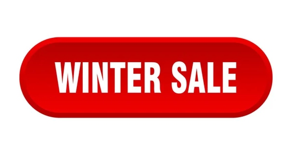 Кнопка зимней продажи. зимняя распродажа круглый красный знак. зимняя продажа — стоковый вектор