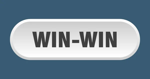 Win-Win-knappen. Win-Win avrundad vit skylt. Win-Win — Stock vektor