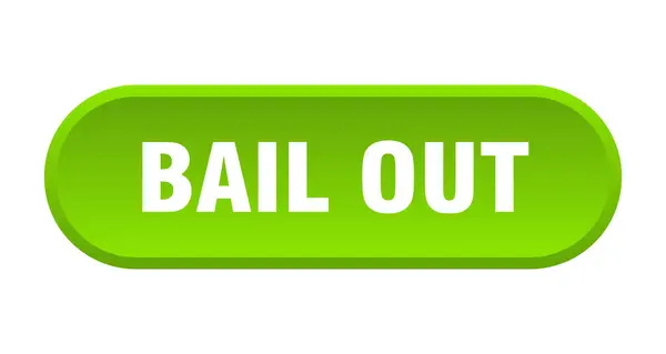 Bail out-knop. bail out afgeronde groene teken. bail out — Stockvector