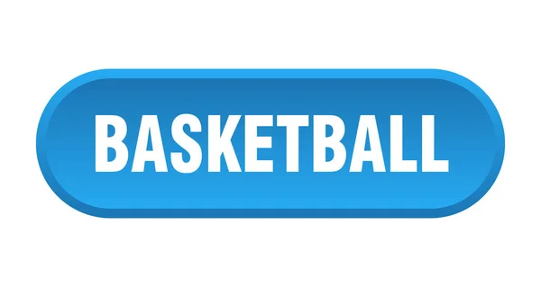 Botón de baloncesto. baloncesto redondeado signo azul. baloncesto — Vector de stock
