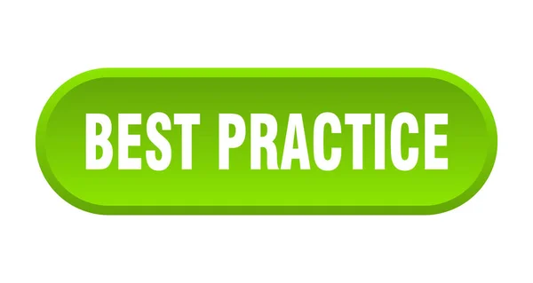 Knop best practice. Best Practice afgeronde groene teken. beste praktijken — Stockvector