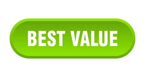 Meilleur bouton de valeur. meilleure valeur signe vert arrondi. meilleur rapport qualité prix — Image vectorielle