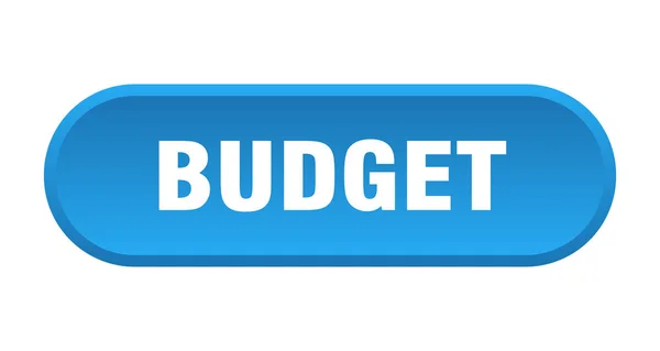Tlačítko rozpočtu. modrý zaokrouhlený symbol. Rozpočtu — Stockový vektor