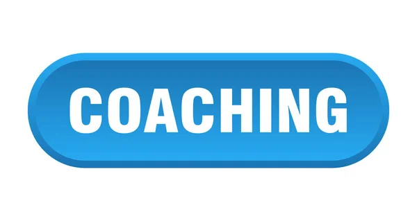 Edzői gombot. coaching lekerekített kék jel. Coaching — Stock Vector