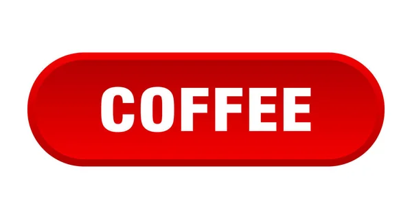 コーヒーボタン。コーヒーは赤い看板を丸めた。コーヒー — ストックベクタ