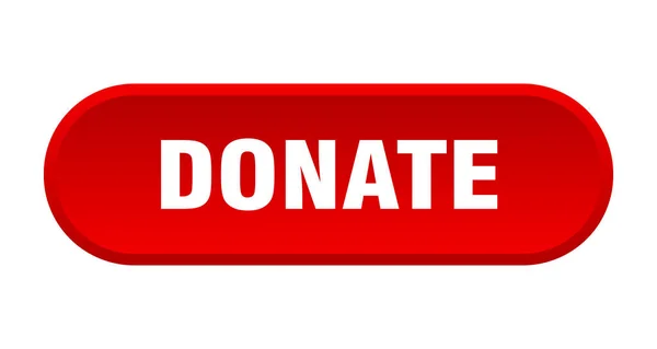 寄付ボタン。丸みを帯びた赤い看板を寄付する。寄付 — ストックベクタ