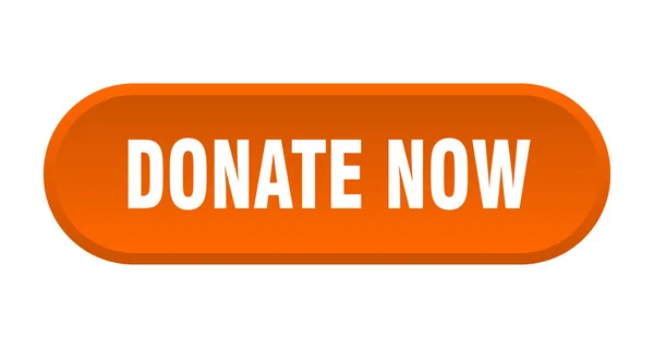 Donate now button. donate now rounded orange sign. donate now — Stock Vector