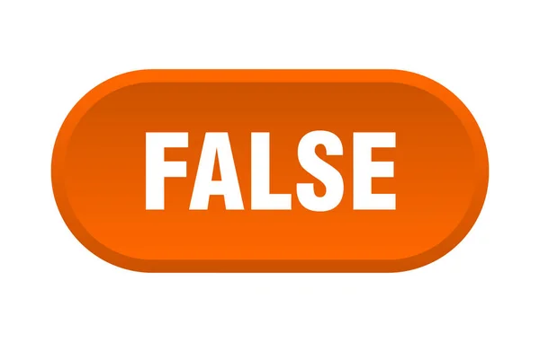 Przycisk false. false zaokrąglone pomarańczowy znak. False — Wektor stockowy