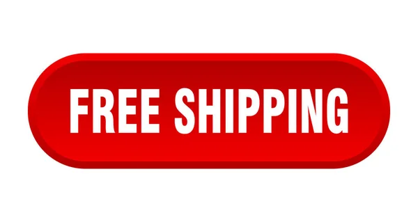 Free shipping button. free shipping rounded red sign. free shipping — Stock Vector