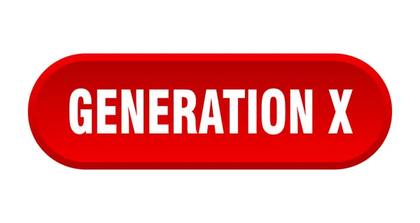 Generation x gomb megnyomásával. Generation x lekerekített piros jel. x generáció — Stock Vector