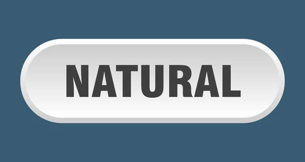 Przycisk naturalny. naturalny zaokrąglony biały znak. Naturalne — Wektor stockowy