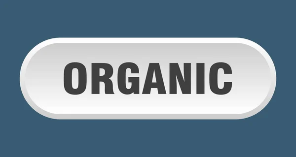 Bottone organico. organico segno bianco arrotondato. biologico — Vettoriale Stock