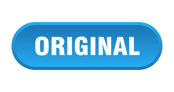 Originalknopf. original rundes blaues Schild. Original — Stockvektor